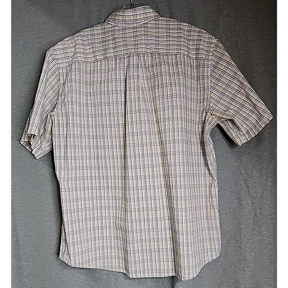 Dockers Shirt Size XL Men's Button Up Blue Red Checked Short Sleeve No Wrinkle - Picture 4 of 10